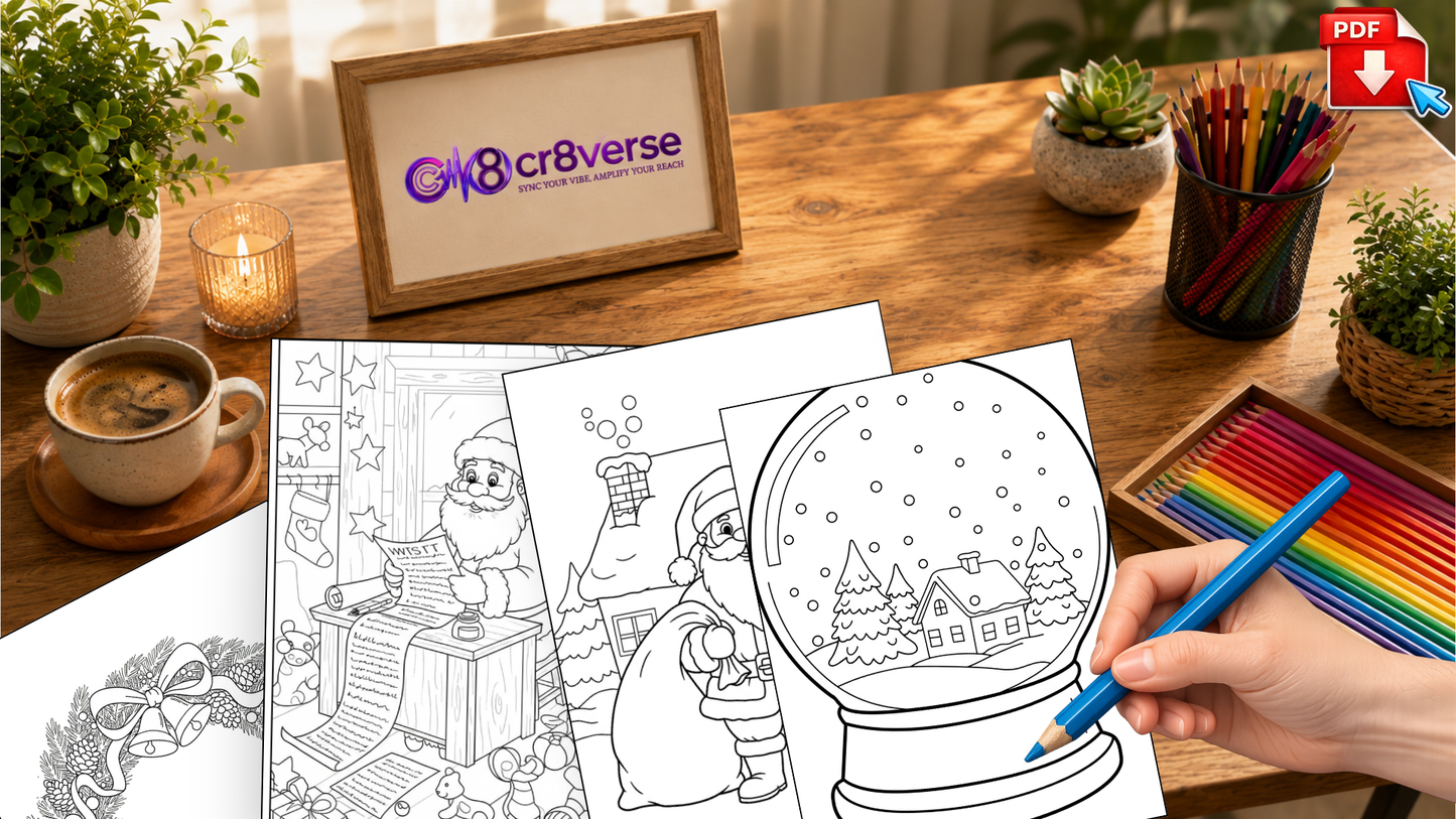 ❄️ Téli Mesevilág – 15 Varázslatos Karácsonyi Színezőoldal 🎁