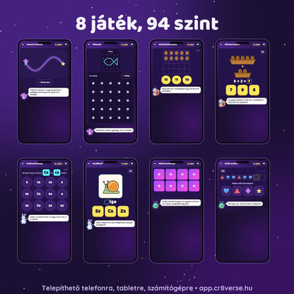 8 játék képernyőképei