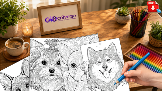 🐶 Kutyás Mandala Színezőcsomag – 20 Relaxáló Színezőoldal PDF-ben ✨