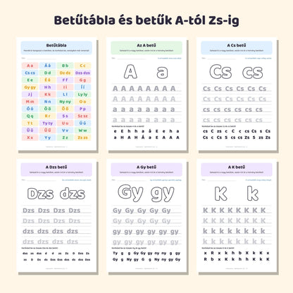 Betűtanuló A–Zs fejlesztő füzet 5–7 éveseknek – mintaoldalak 1