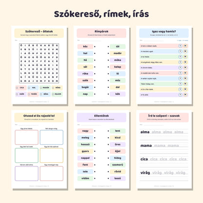 Első osztályos fejlesztő füzet: Olvasásgyakorló 1. osztályosoknak – mintaoldalak 2
