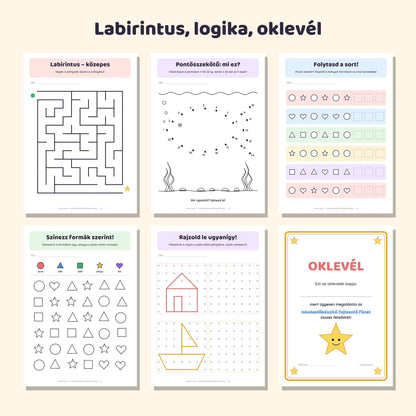 Iskolaelőkészítő fejlesztő füzet 5–7 éveseknek – mintaoldalak 2