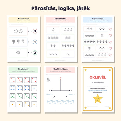 Kiscsoportos fejlesztő füzet: Számolás 1-től 5-ig 3–4 éveseknek – mintaoldalak 2