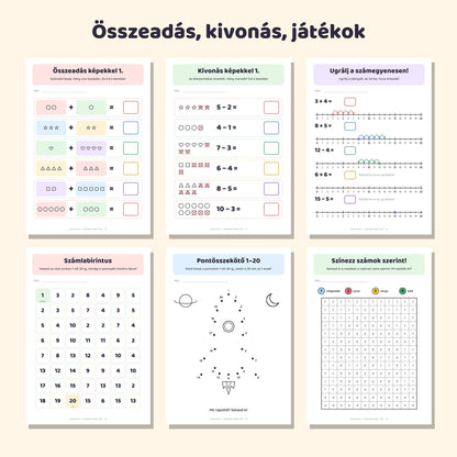 Számolós fejlesztő füzet 1-től 20-ig, 5–7 éveseknek – mintaoldalak 2